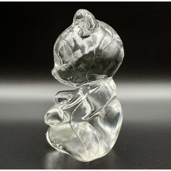 Fenton Art Glass 4” Bear Figurine ~ April Birthstone Clear Diamond Heart - Picture 2 of 7